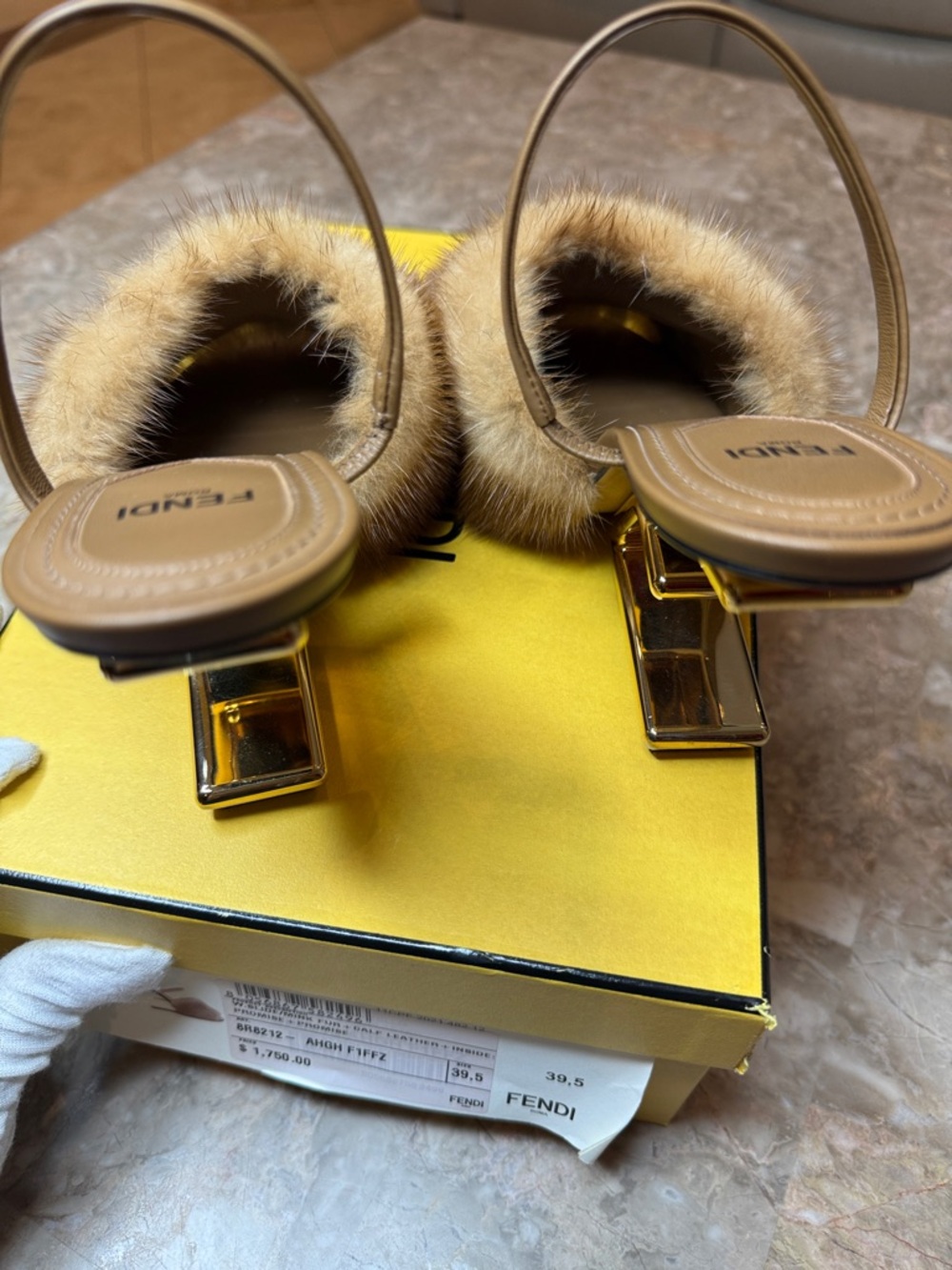 Fendi Brown Fur Slide Mules - Picture 4 of 8
